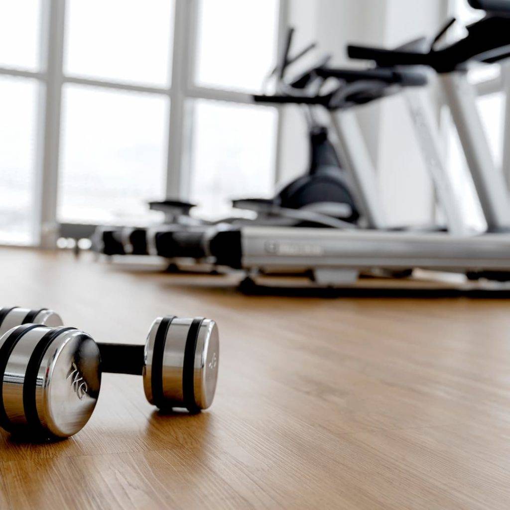 Dumbbells In The Gym On The Floor